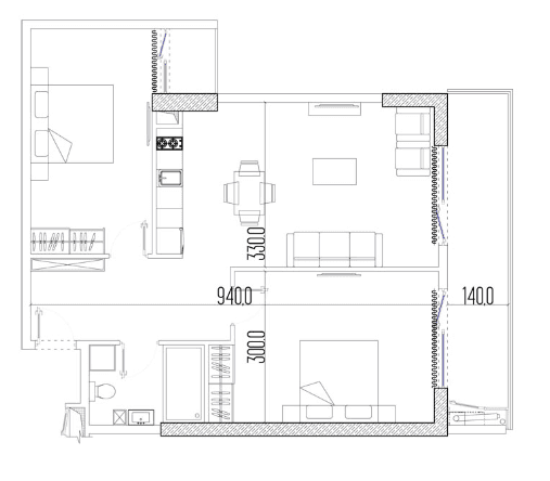 {{roomApartmentOrStudio}}, 72.6 m², 17 floor, Intourist Residence in Batumi