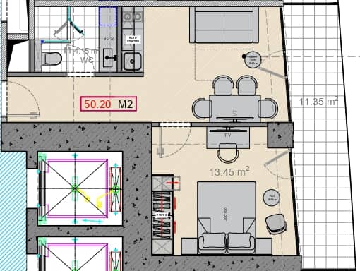 {{roomApartmentOrStudio}}, 50.2 м², 46 этаж в ЖК "Alliance Centropolis"