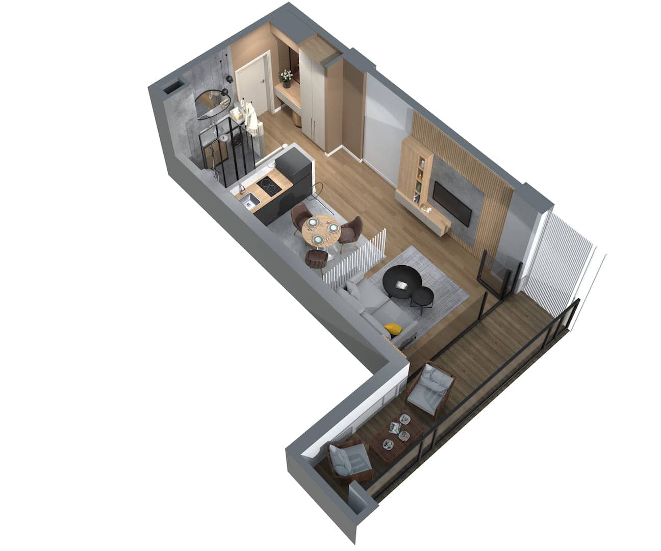 Studio, 40.9 m²