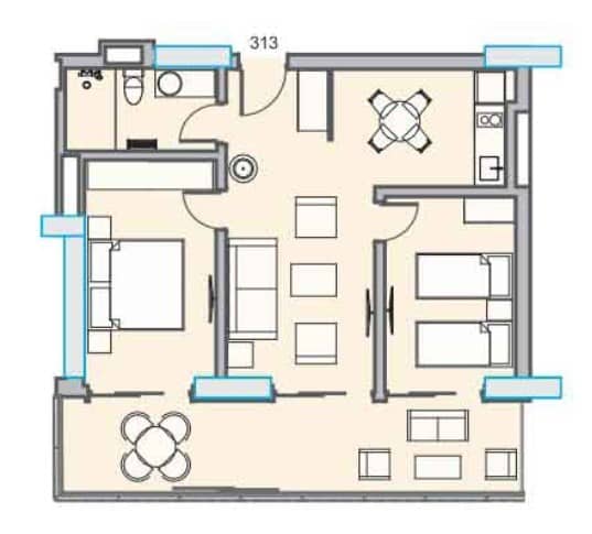 {{roomApartmentOrStudio}}, 75.6 მ², 7 სართული, Dreamland Oasis ბათუმში