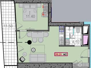 {{roomApartmentOrStudio}}, 56.2 მ², 25 სართული, Alliance Centropolis ბათუმში