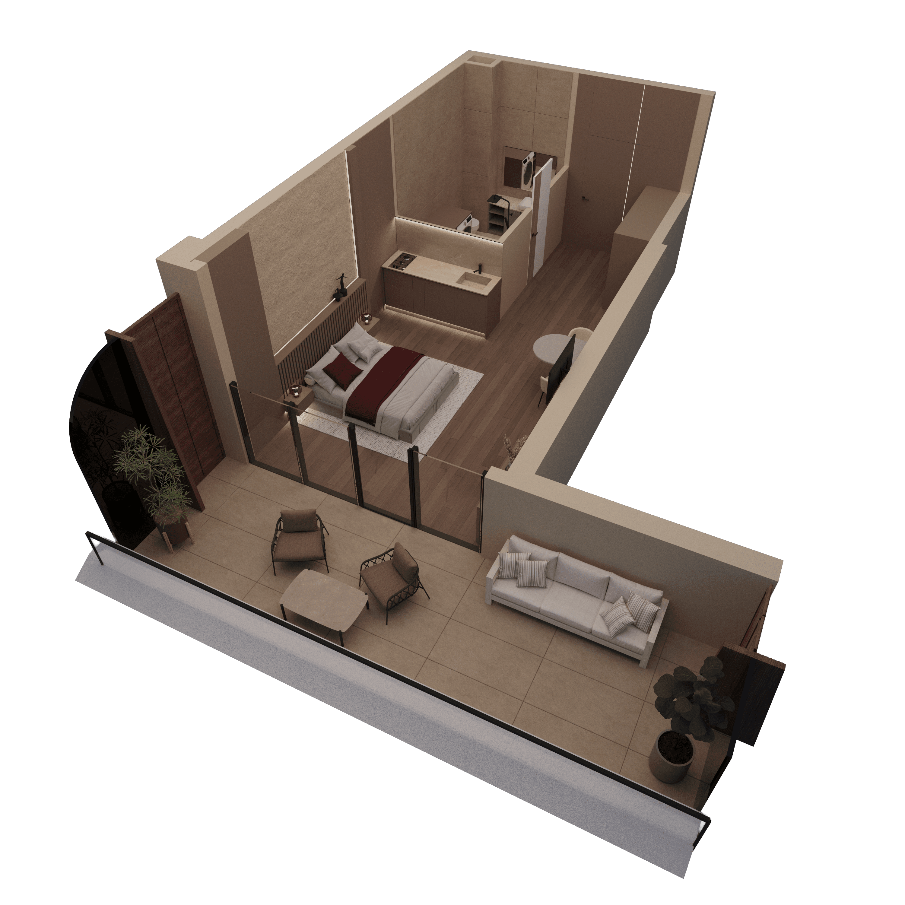 Студия, 49.7 м²