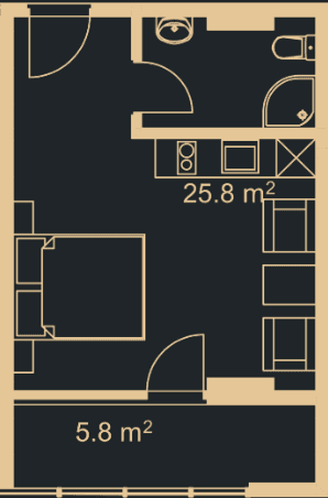 {{roomApartmentOrStudio}}, 30.4 м², 16 этаж в ЖК "Green Side Gonio"