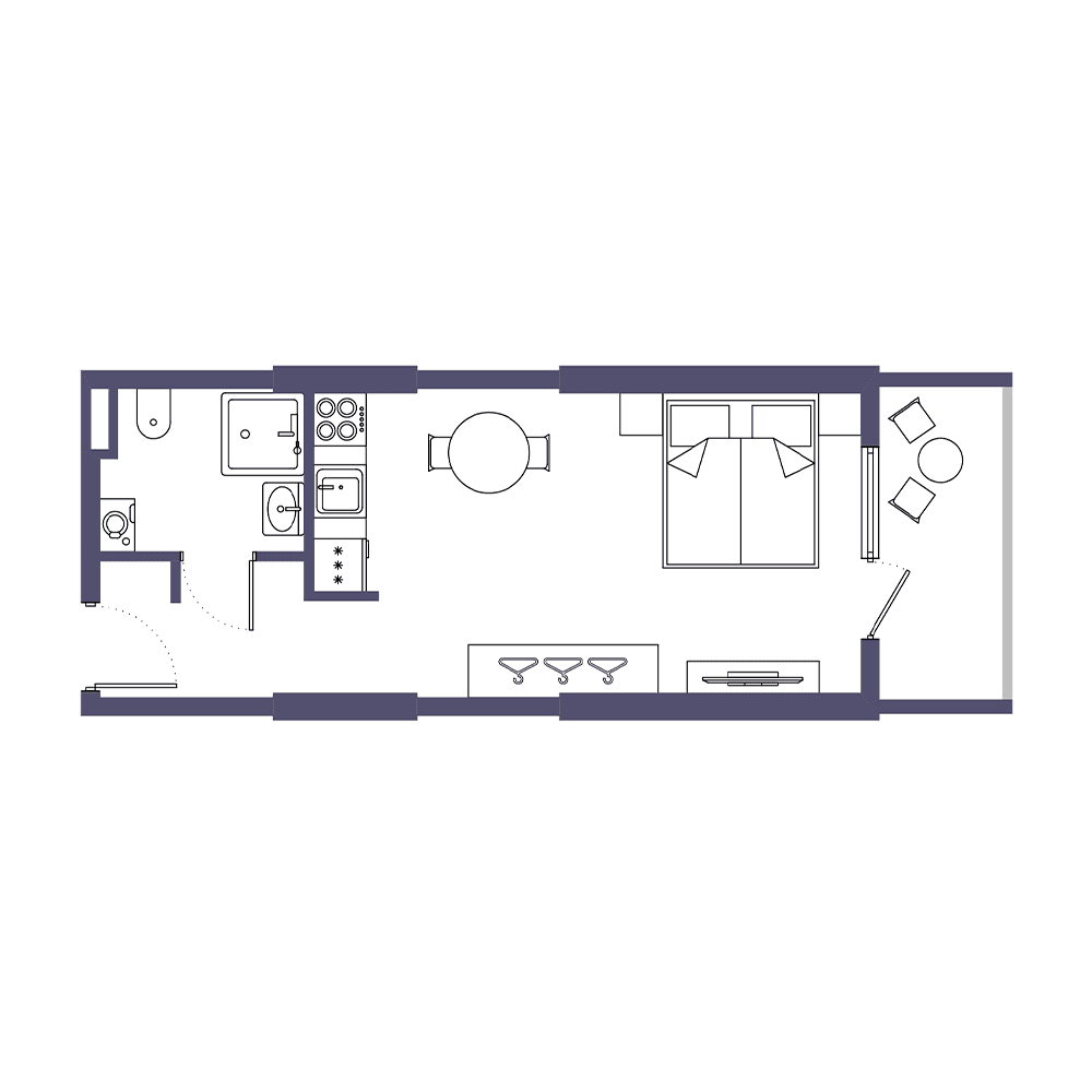 Студия, 34 м²