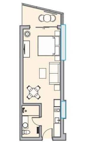 {{roomApartmentOrStudio}}, 38.66 მ², 2 სართული, Dreamland Oasis ბათუმში