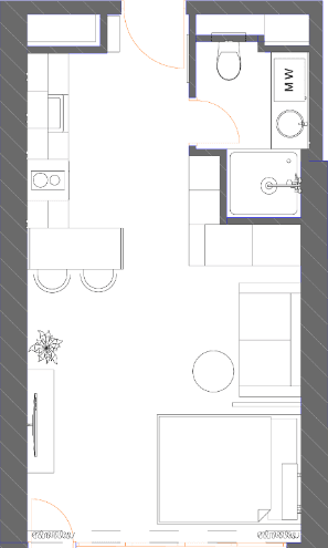 Studio, 34.9 m², of 33