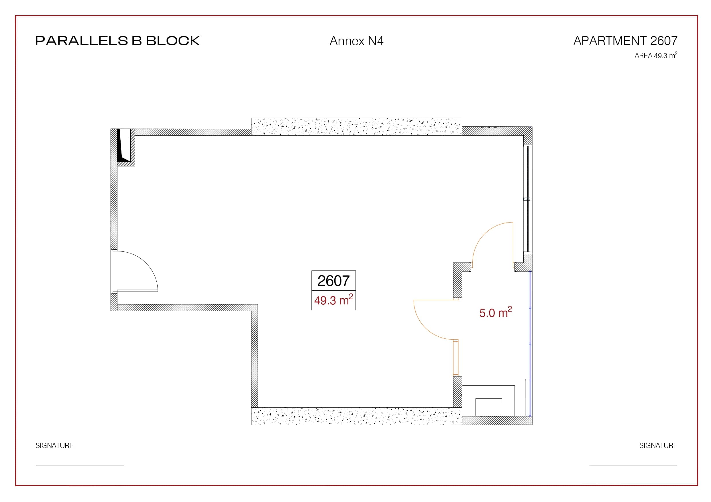 一居室, 49.3 m²