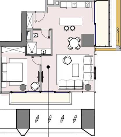 1-комн, 74.4 м², этаж 25