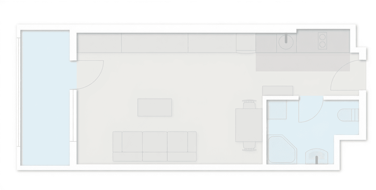 单间, 37.4 m²