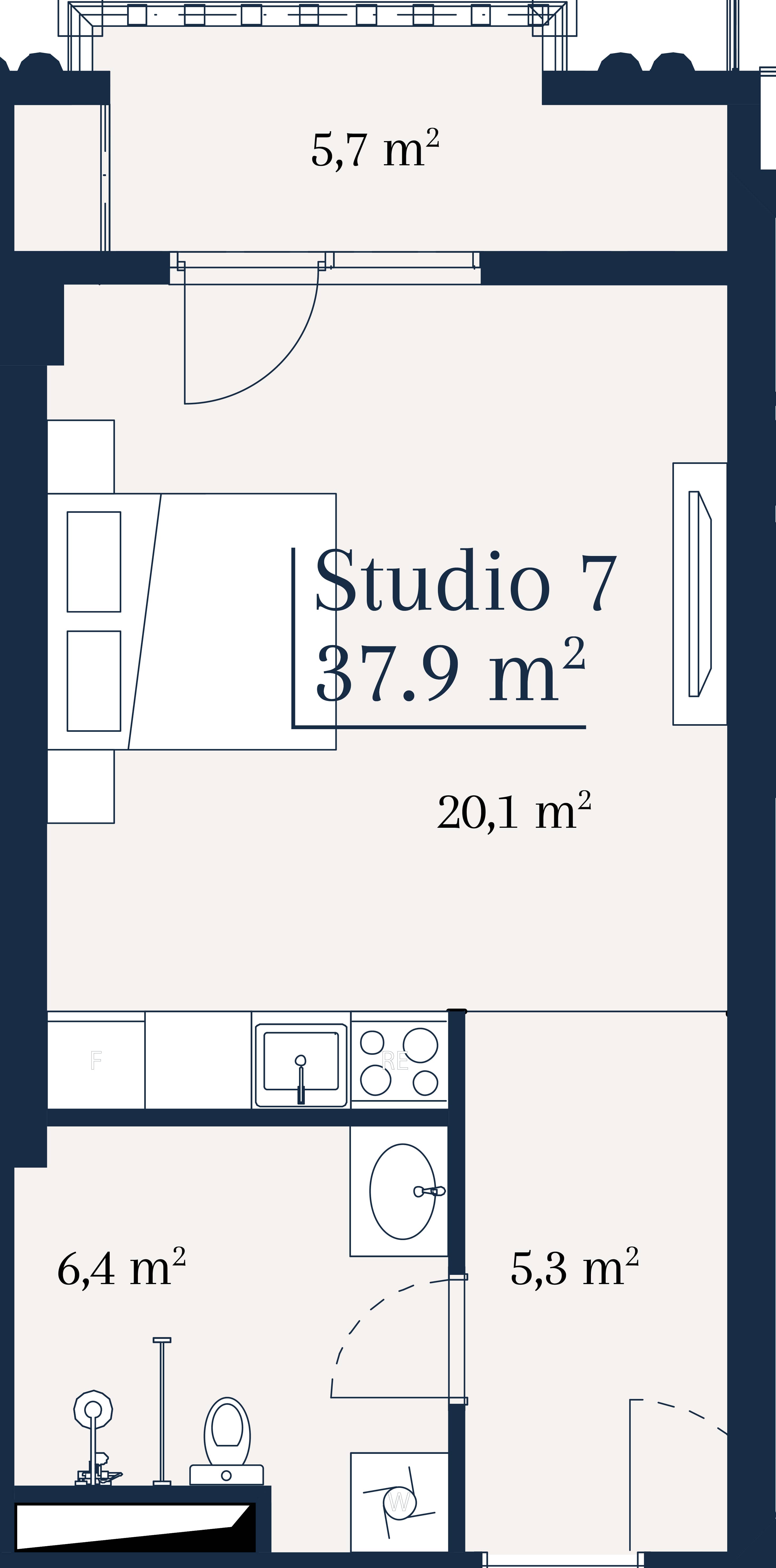 Студия, 37.9 м²