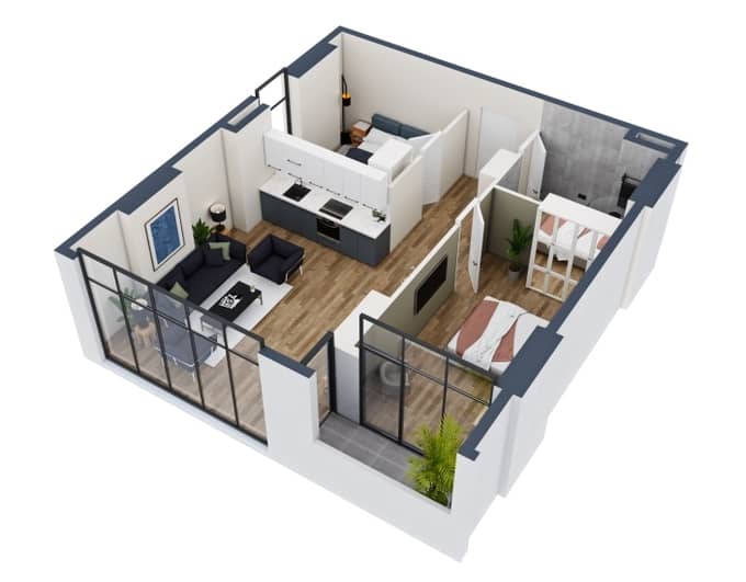 {{roomApartmentOrStudio}}, 77.3 м², 3 этаж в ЖК "La Batumi Familia"