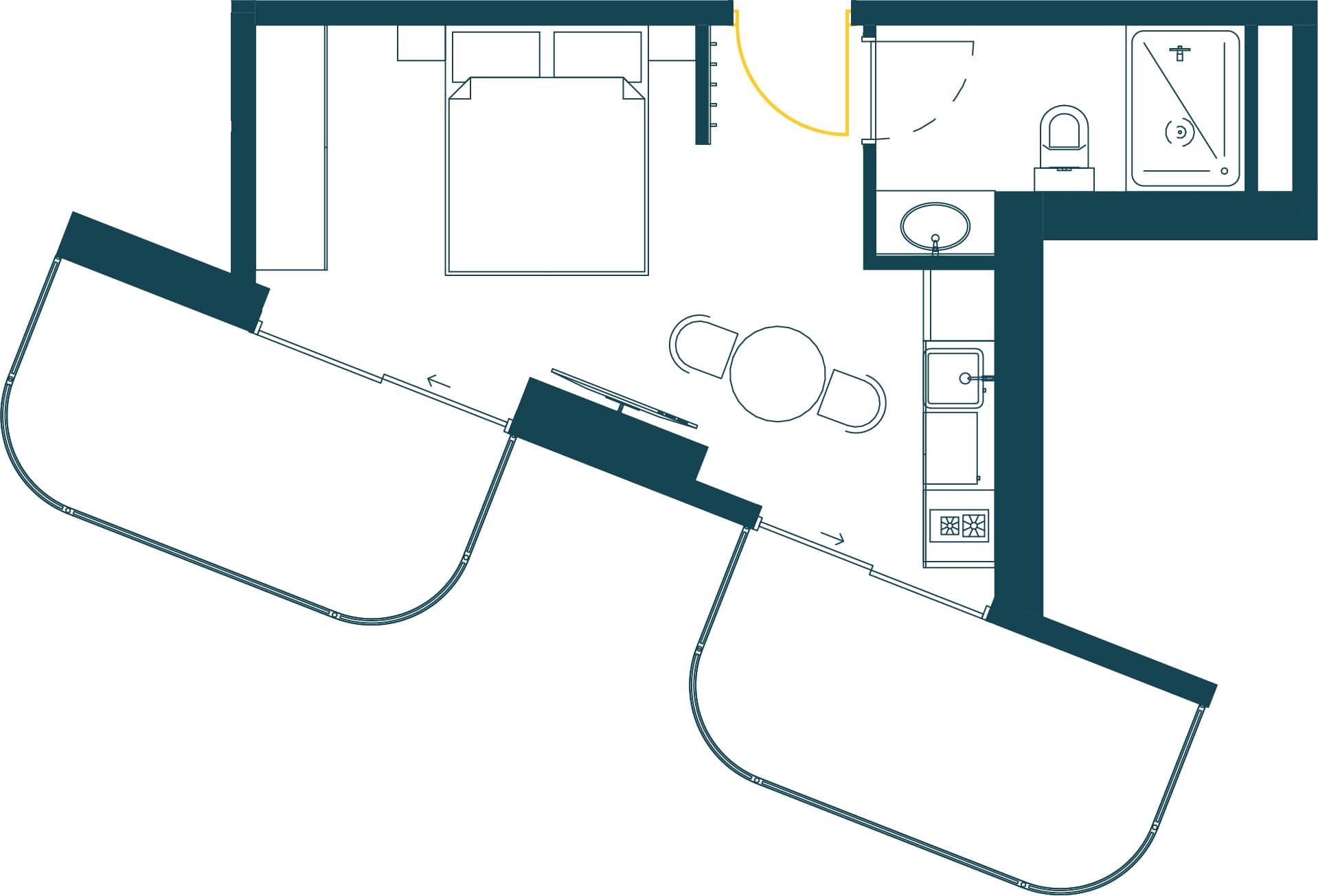 Studio, 41.8 m²