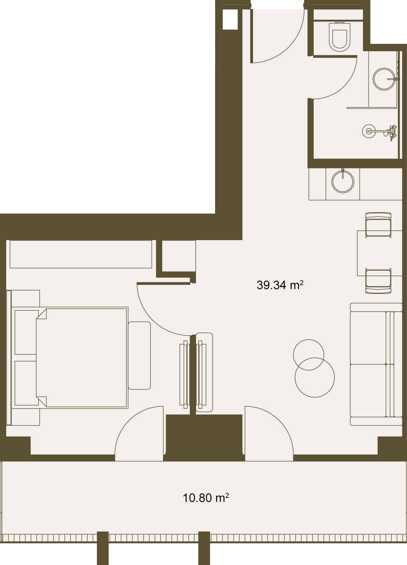 1-room, 50.1 m²