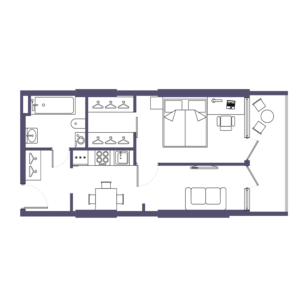 1-комн., 44.7 м²
