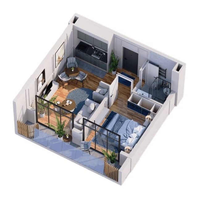 {{roomApartmentOrStudio}}, 43.5 m², 5 floor, OG Residence in Batumi