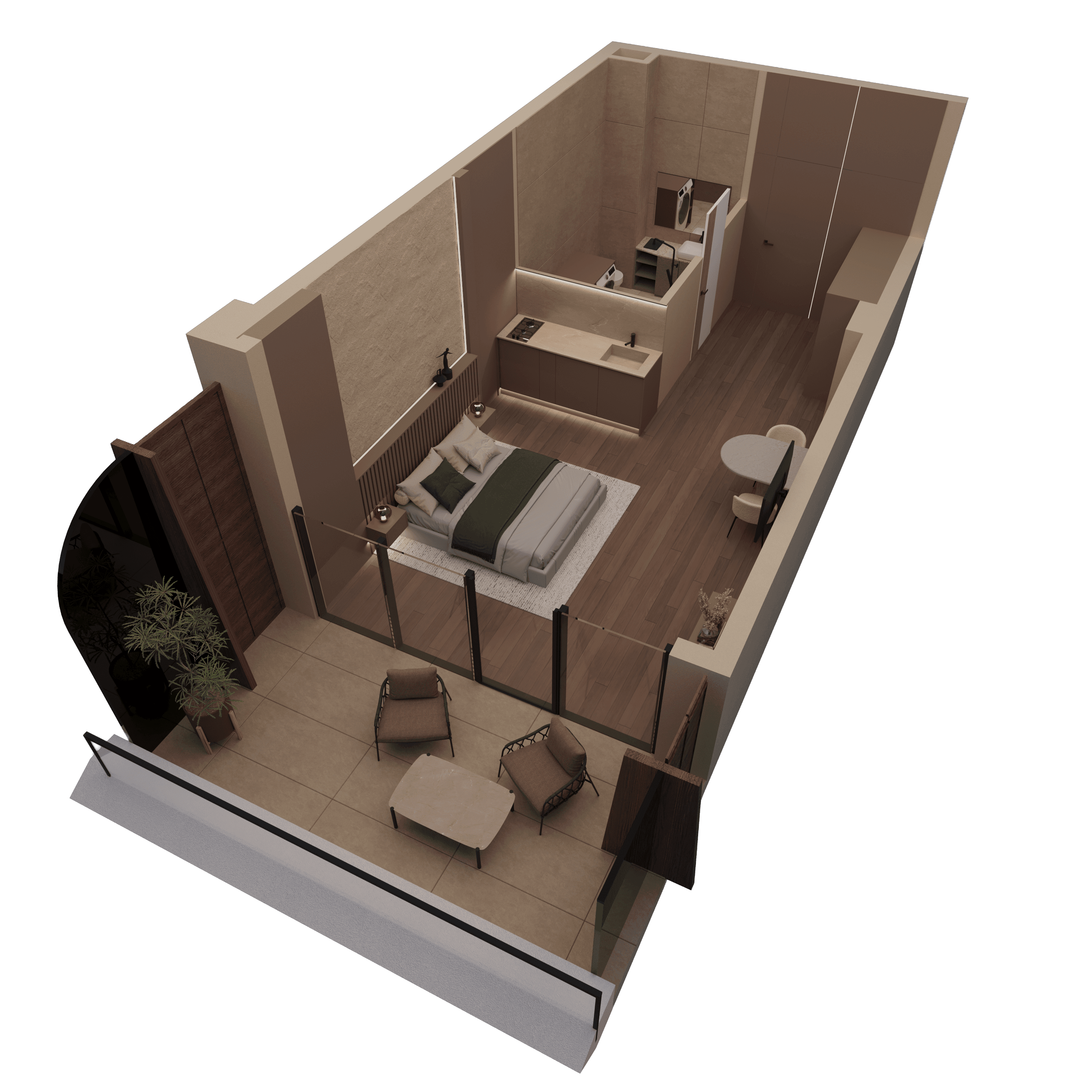 Студия, 44.9 м²