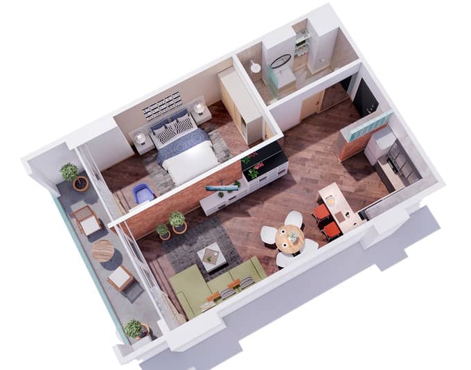 {{roomApartmentOrStudio}}, 52.1 მ², 4 სართული, Accent ბათუმში