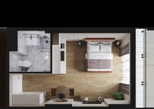{{roomApartmentOrStudio}}, 31.6 მ², 26 სართული, Steps ბათუმში