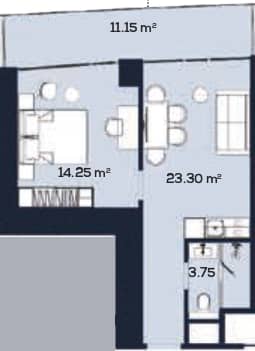 {{roomApartmentOrStudio}}, 52.45 მ², 51 სართული, Alliance Centropolis ბათუმში