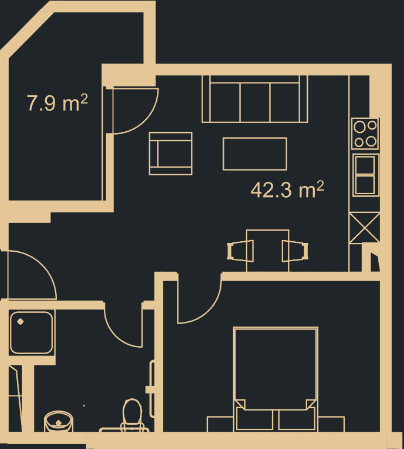 1-комн, 48.8 м², этаж 16