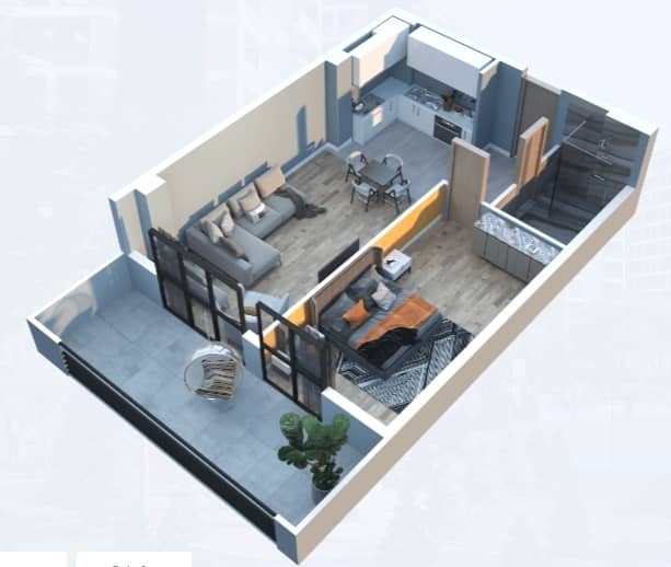 2-комн, 62.5 м²