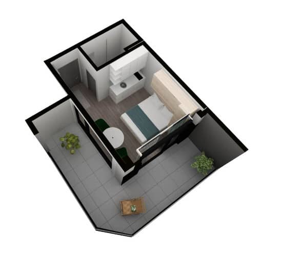 Studio, 40.9 m², 5 floor, Green Side Gonio in Batumi