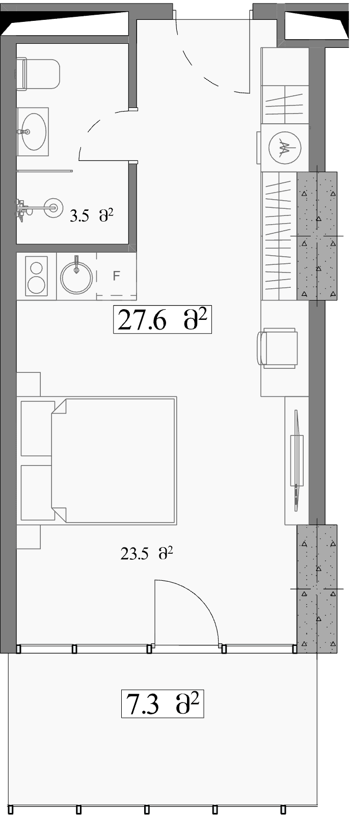 Студия, 34.9 м², 16 этаж в ЖК "Simponia"