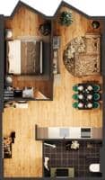 1-room, 50.2 m²