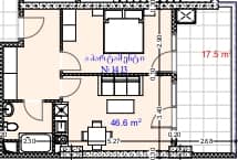 {{roomApartmentOrStudio}}, 64.1 м², 14 этаж в ЖК "Aquapark Residence"