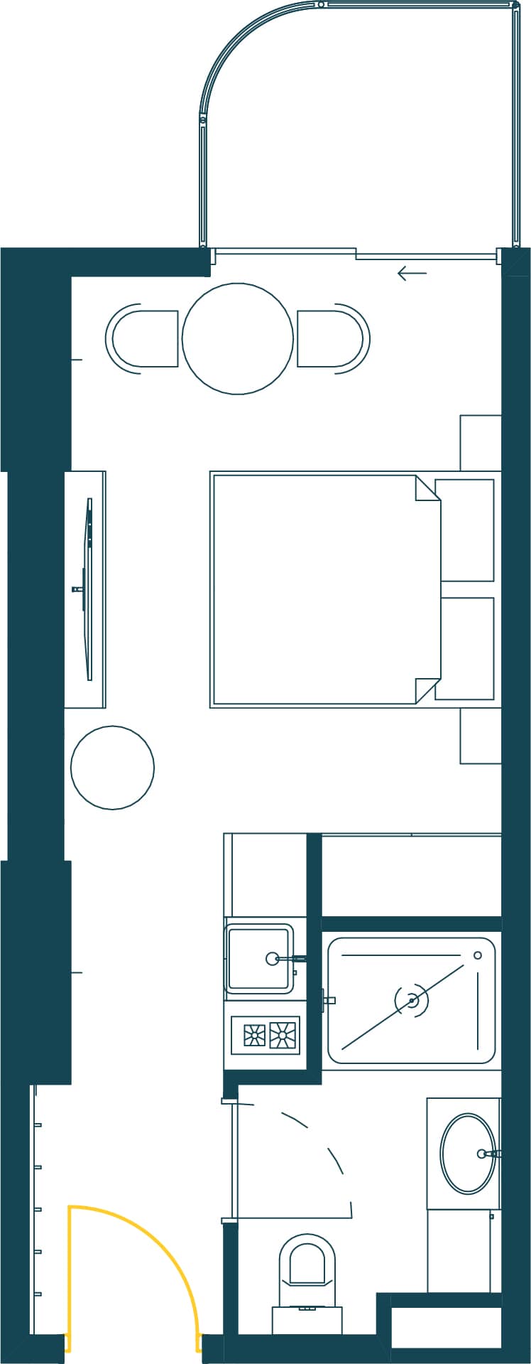 Studio, 29.1 m²