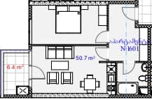 {{roomApartmentOrStudio}}, 57.1 м², 16 этаж в ЖК "Aquapark Residence"