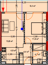 1-room, 50.8 m², Floor 7