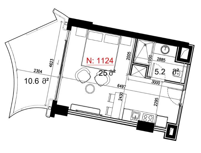 {{roomApartmentOrStudio}}, 40.8 м², 11 этаж в ЖК "Next Collection"