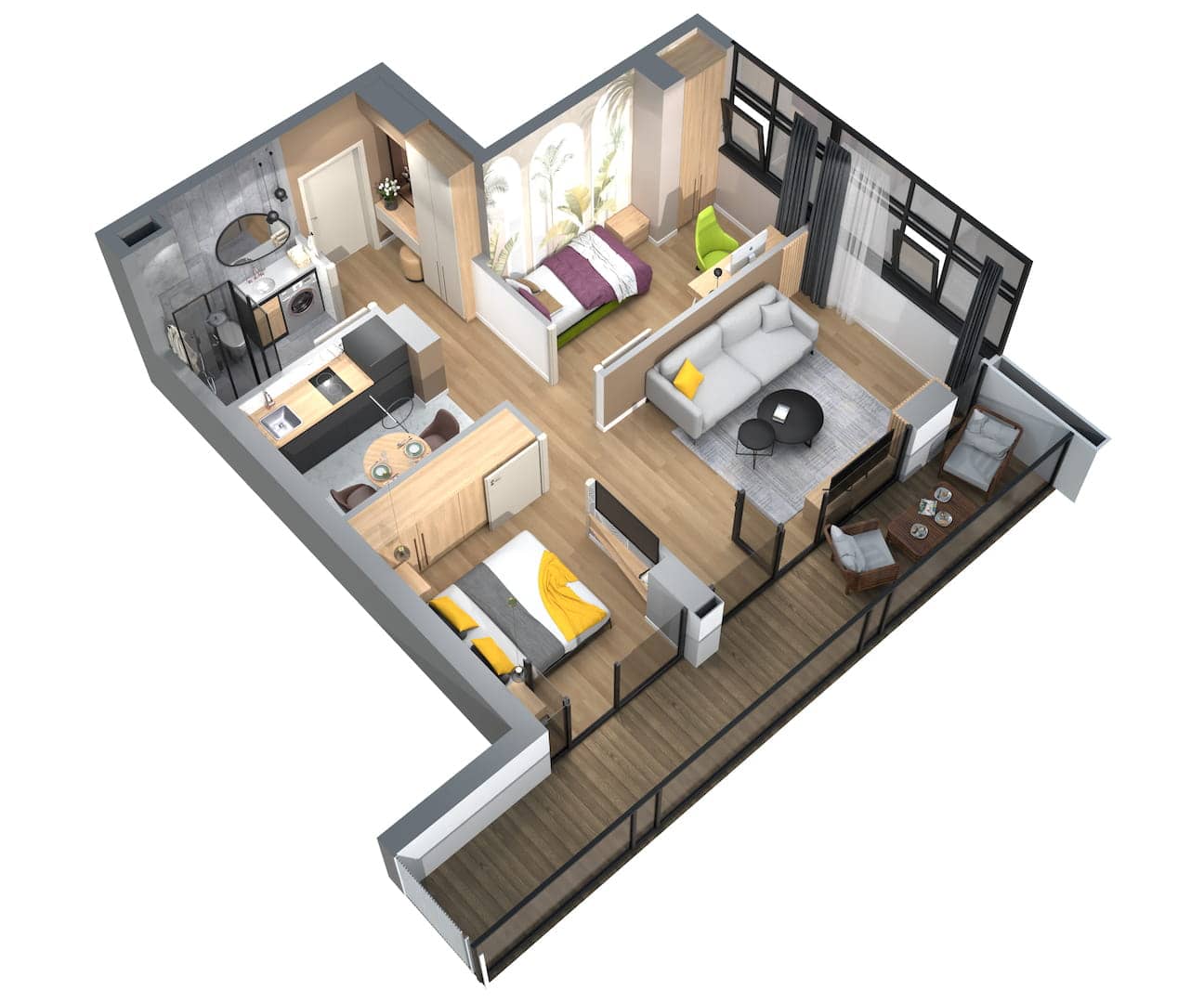 3-room, 72 m²