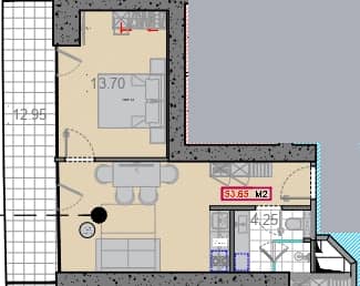 {{roomApartmentOrStudio}}, 53.65 м², 13 этаж в ЖК "Alliance Centropolis"