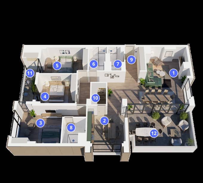 4-комн, 200 м²