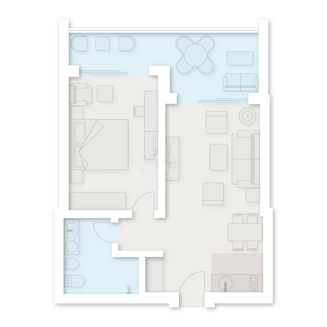{{roomApartmentOrStudio}}, 65.3 м², 14 этаж в ЖК "Dreamland Oasis"