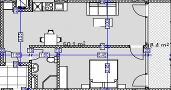 1-room, 58.5 m², Floor 21