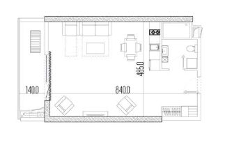Studio, 47 m², Floor 34