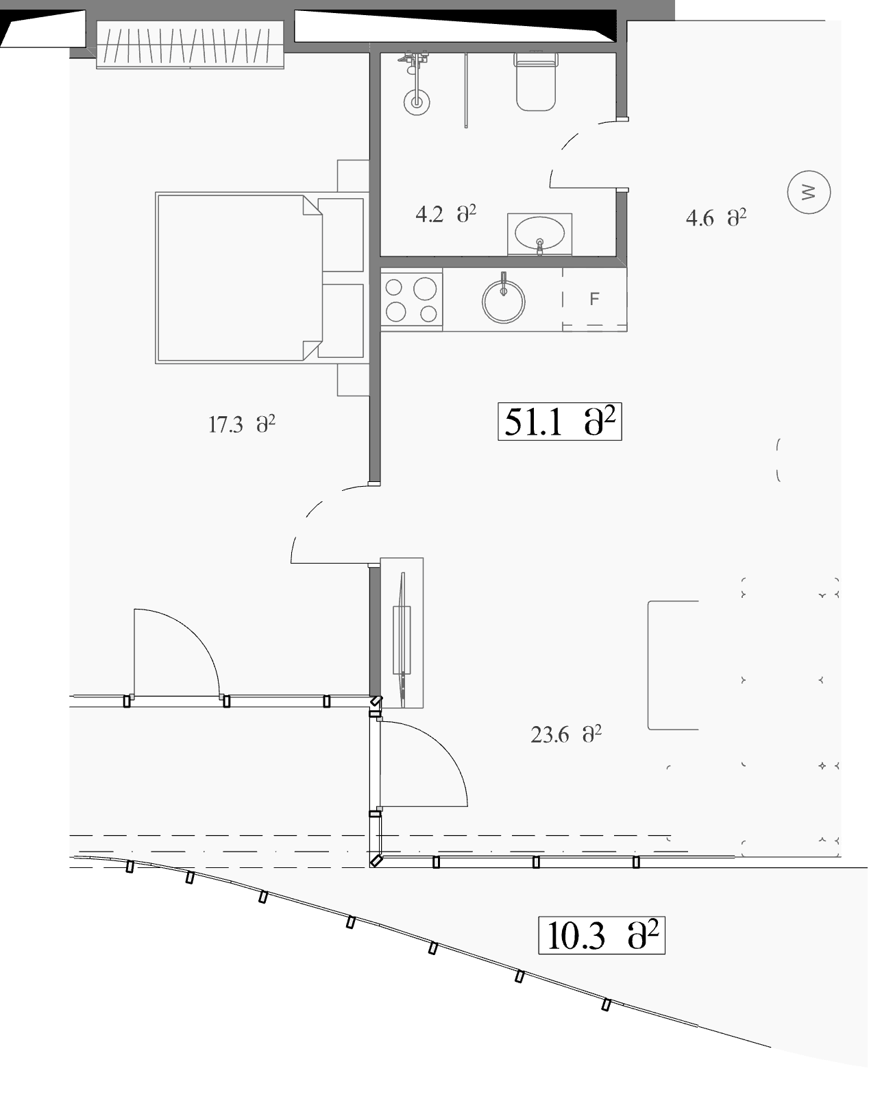 شقة بغرفة نوم واحدة، 61.4 م²، الطابق 13 في مشروع "Simponia"