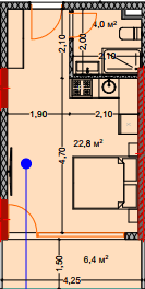Студия, 34.3 м², из 7