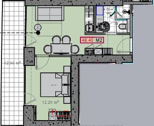 {{roomApartmentOrStudio}}, 49.4 მ², 2 სართული, Alliance Centropolis ბათუმში