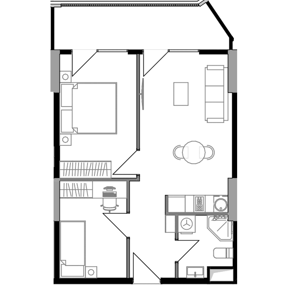 2-room, 56.7 m²