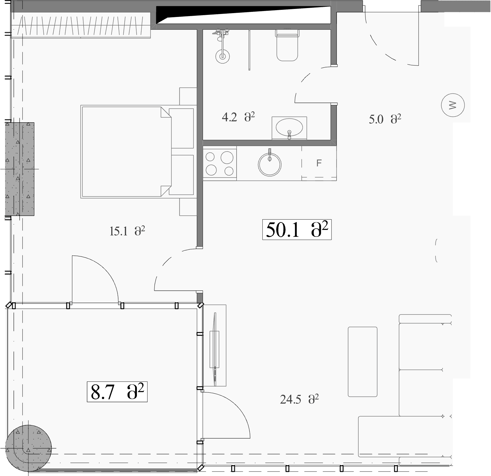 شقة بغرفة نوم واحدة، 58.8 م²، الطابق 14 في مشروع "Simponia"