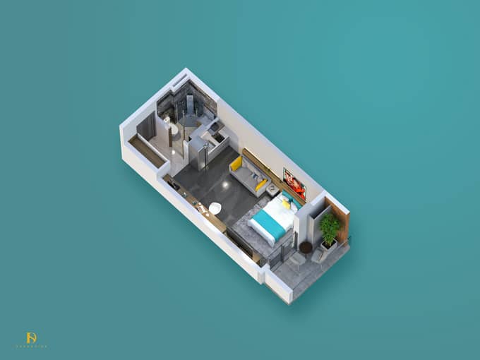 {{roomApartmentOrStudio}}, 33.6 მ², 9 სართული, Dream Side ბათუმში