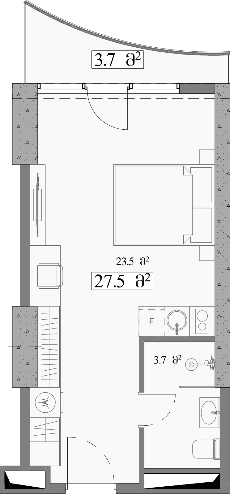 Студия, 31.2 м²