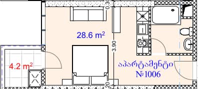 {{roomApartmentOrStudio}}, 32.8 м², 10 этаж в ЖК "Aquapark Residence"