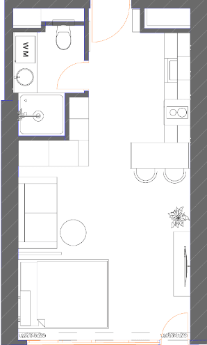 {{roomApartmentOrStudio}}, 34.86 მ², 38 სართული, 7th Heaven Residence ბათუმში