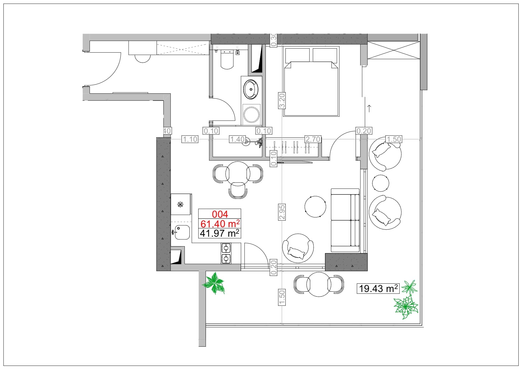 2-комн., 61.4 м²