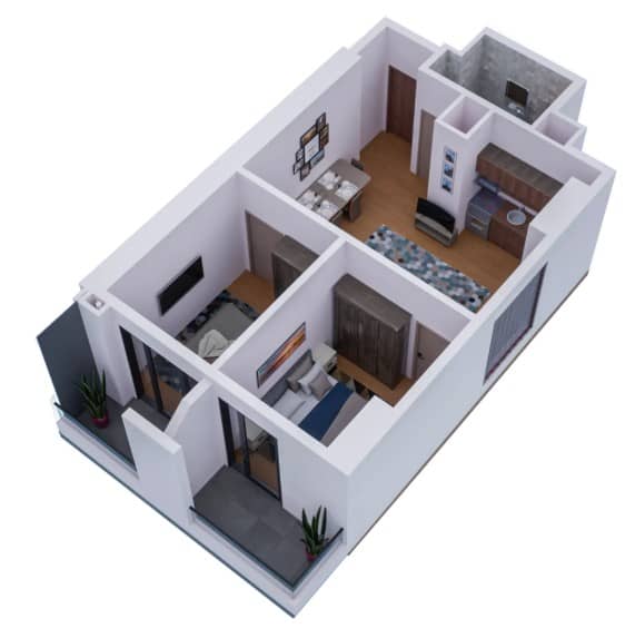 2-room, 55.5 m²